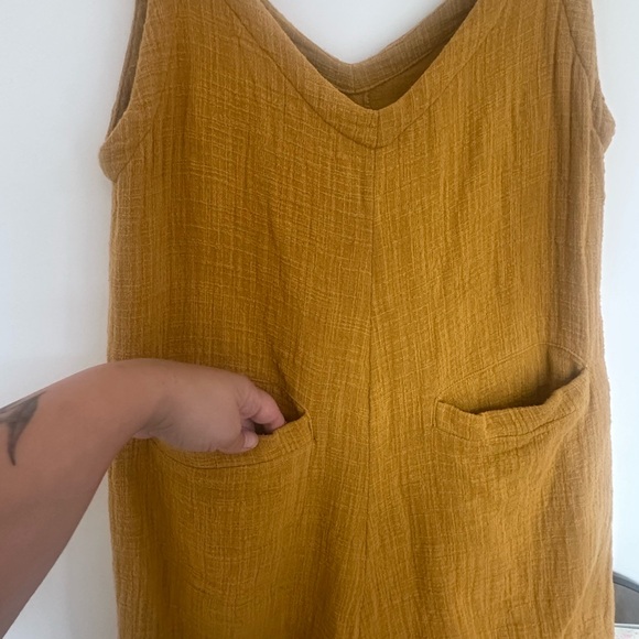Mustard Yellow Sleeveless‎ Jumpsuit - Picture 3 of 9